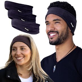 Winter Fleece Ear Warmers Muffs Headband for Men and Women - Unisex earmuffs - Gear for Cold Weather – Perfect Head Bands for Ski, Cycling, and Running (Orange, Pack of 1)