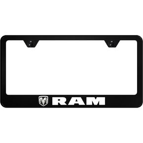 Au-TOMOTIVE GOLD UV Print Polycarbonate License Plate Frame for Dodge Ram (Black)