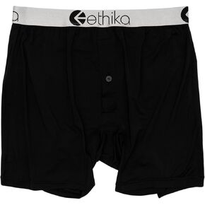 Ethika Mens Alternate Boxer Brief | *Solids* Premium Modal Silver Lurex- Black
