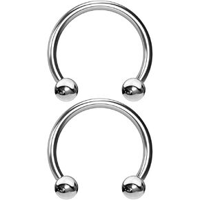 2pcs EVONIX G23 Implant Grade Titanium 11mm 16g Horseshoe - Snake Bites Spider Spiderbite Septum Cartilage Earrings Rook Tragus Helix Conch Eyebrow - Hypoallergenic Circular Barbell Piercing Jewellery