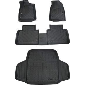 Car Floor Mats & Cargo Trunk Liners Compatible for Honda Accord 2022 2021 2020 2019 2018 All-Weather Rubber Mat Protection Black