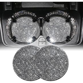 car Accessories for Women Car Cup Holder Coaster, 2.75 inch Anti-Slip Shockproof, 2 Pieces, Crystal Rhinestone Automotive Interior Accessories