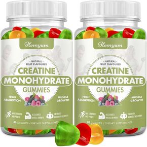 Creatine Monohydrate Gummies Complex 5000mg for Men & Women,160 Count Chewables Creatine for Strength, Performance, Energy, Recovery,Boost Focus and Endurance,Muscle Builder Made in USA（Coconut）
