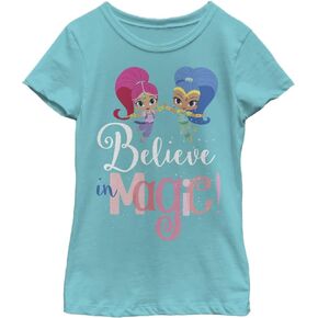 Nickelodeon Shimmer and Shine Believe in Magic Girls Short Sleeve Tee Shirt