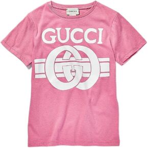 تي شيرت بشعار جرافيك للفتيات من غوتشي 547559XJAHV (للأطفال الصغار/الأطفال الكبار) in Kuwait