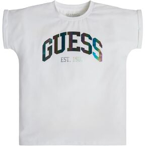 GUESS Girls' Short Sleeve Logo Tee