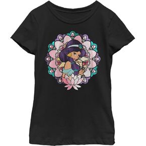 Disney Princess Glass Jasmine Girl's Solid Crew Tee