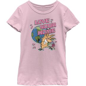 Nickelodeon Angry Beavers Earth Love Norbert Girls Short Sleeve Tee Shirt