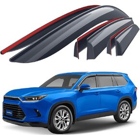 Goodyear Shatterproof Window Deflectors for Toyota Grand Highlander 2024, Tape-on Rain Guards, Window Visors, Vent Deflector Visor, Car Accessories, 6 pcs. - GY008756