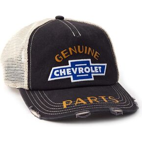 AMERICAN NEEDLE Chevy Genuine Parts Snapback Trucker Baseball Cap, Adjustable Hat Black