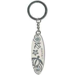 OLSAinny Sudopo Welcome to The Islands Key Chain Pewter Honu Turtle Swirl Hawaii