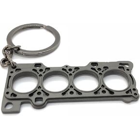 GT//Rotors Gunmetal Head Gasket Keychain Automotive Part Car Gift Key Chain Ring