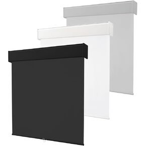 Melodieux 100% Blackout Cordless Free-Stop Roller Shade, Window Blind with Thermal Insulated, UV Protection Fabric. Roller Blind for Office and Home. Easy to Install. Black, 34" W x 72" H