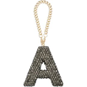 MECCANIXITY Bling Car Letter Charm, Initial F Letter Interior Car Rear View Mirror Decoration Hanging Crystal Ornaments for Women Bags Water Cup DIY Craft, Gray