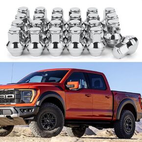 for F150 Lug Nuts, 24Pcs M14x1.5 Lug Nuts for 2015-2024 Ford F150/Expedition, 13/16" 21mm One-Piece Design Chrome