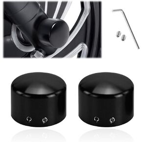 ZKFAR 2 PCS Car Front Axle Nut Covers, 1.6In x 1.2In Waterproof Metal Water Drop Vehicle Decorative Replacements, Portable Tire Axle Caps Accessories Compatible with Harley Motorcycle (Black #601)