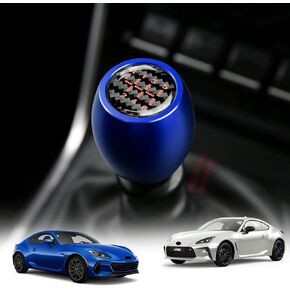 KUNGKIC for MT 2021-2024 Toyota GR86 Subaru BRZ Aluminum Manual Gearbox Shift Shifter Knob with Real Carbon Fiber Sticker Interior Accessories (Blue)