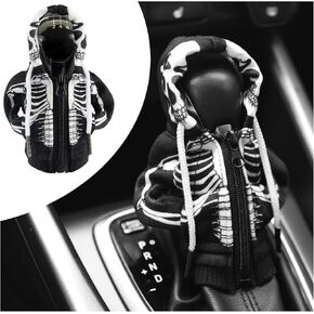 Salior Car Gear Shift Cover for Skull Style,Funny Gear Shift Hoodie Car Interior Accessories with Zip,Cool Car Accessories Interior Shift Knob Hoodie Fit Most Auto Trucks