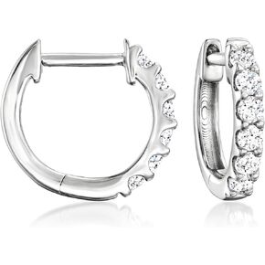 Ross-Simons 0.25 ct. t.w. Lab-Grown Diamond Hoop Earrings in Sterling Silver