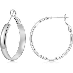 Gacimy Gold Hoop Earrings for Women, 14k Real Gold Plated with 925 Sterling Silver Post, Hypoallergenic Lightweight Thick Gold Hoops Earrings for Women Trendy