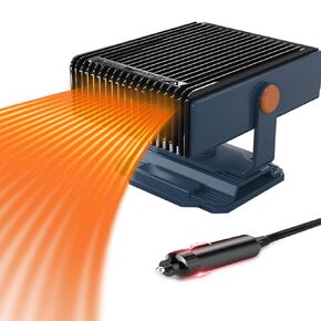 Car Heater, 2-in-1 Multi-Function Portable 12V Heater for Car, Plug-in Defroster & Windshield Heater, 360° Rotating Portable Car Heater for Vehicle