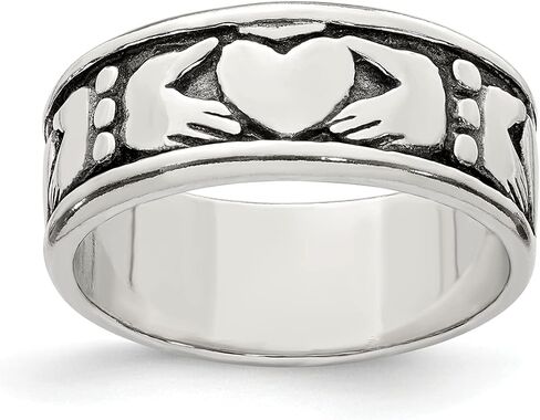 خاتم بتصميم كلاداغ من الفضة الإسترليني من ليكس آند لو LAL124118 in Kuwait