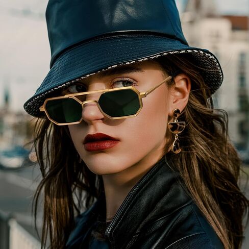 Dollger Sunglasses Mens Square Aviator Spring Hinges Metal Frame Sun Glasses Comfort Punk Shades Men in Kuwait