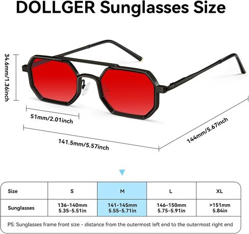 Dollger Sunglasses Mens Square Aviator Spring Hinges Metal Frame Sun Glasses Comfort Punk Shades Men in Kuwait
