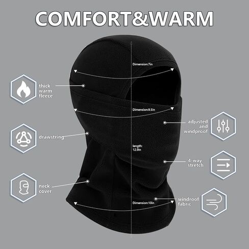 Hunting Face Mask for Cold Weather Winter Camouflage/Black Ski Balaclava Face Mask Hunting Windproof for Men Women in Saudi Arabia