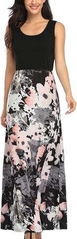 Lacavocor Womens Summer Maxi Dress Tank Top Sleeveless Long Dresses in Saudi Arabia