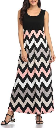 Lacavocor Womens Summer Maxi Dress Tank Top Sleeveless Long Dresses in Saudi Arabia
