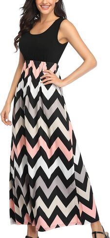 Lacavocor Womens Summer Maxi Dress Tank Top Sleeveless Long Dresses in Saudi Arabia