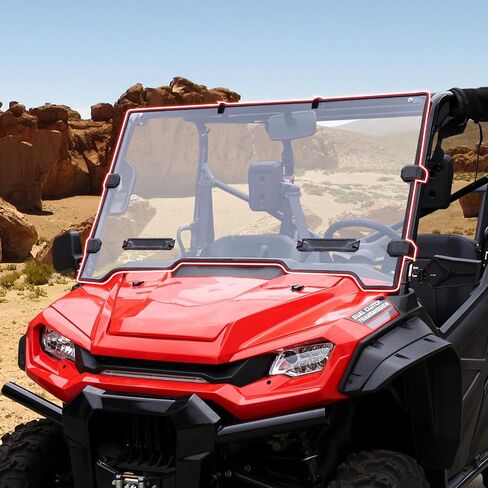 HAKA TOUGH Utv Front Full Windshield for Pioneer 1000|1000-5 2016-2023 ,Hard Polycarbonate Scratch Resistant Windshield with Vents for Pioneer 1000 5 Accessories, Replace OEM# 0SR72-HL4-A20 in Saudi Arabia