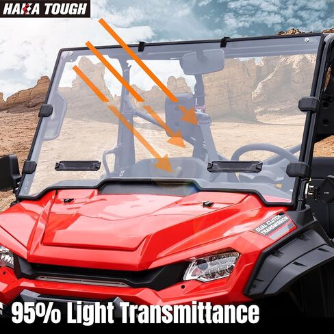 HAKA TOUGH Utv Front Full Windshield for Pioneer 1000|1000-5 2016-2023 ,Hard Polycarbonate Scratch Resistant Windshield with Vents for Pioneer 1000 5 Accessories, Replace OEM# 0SR72-HL4-A20 in Saudi Arabia
