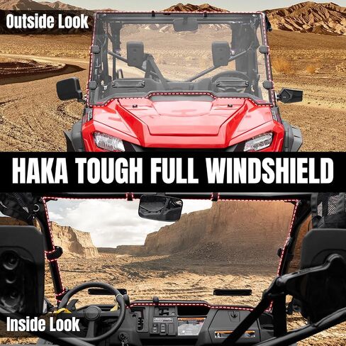 HAKA TOUGH Utv Front Full Windshield for Pioneer 1000|1000-5 2016-2023 ,Hard Polycarbonate Scratch Resistant Windshield with Vents for Pioneer 1000 5 Accessories, Replace OEM# 0SR72-HL4-A20 in Saudi Arabia