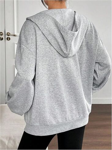 SHENHE Women's Oversized Zip Up Hoodie Sweatshirt Fleece Lined Hooded Jacket with Pockets in Saudi Arabia