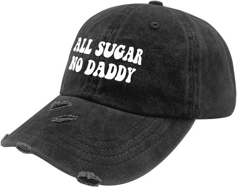 All Sugar No Daddy Hats for Women Washed Distressed Baseball Caps Soft Washed Ball Caps Breathable in Saudi Arabia