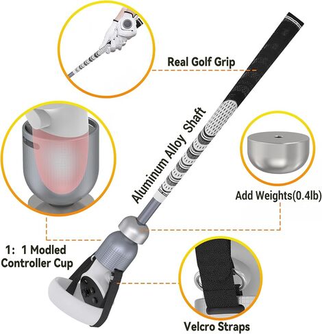 VR Golf Club Compatible with Meta Quest 3S/Quest 3/2, Adjustable Length Golf Club Attachment for Oculus Quest 3 Right Controller, Aluminum VR Golf Shaft Simulator Grip, 90 Degree Keep Tracking in Saudi Arabia
