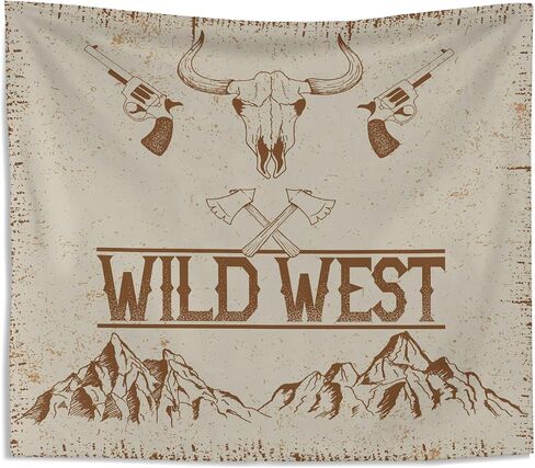 Knibeo Western Cow Buffalo Skull Tapestry, 50x60 Inch, Wall Decor, Bedroom in Kuwait