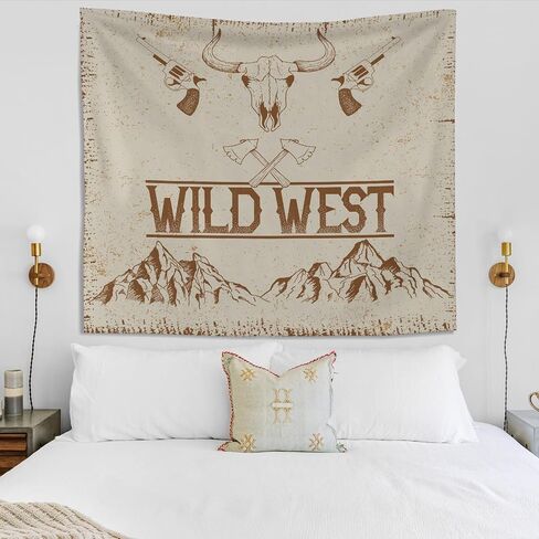 Knibeo Western Cow Buffalo Skull Tapestry, 50x60 Inch, Wall Decor, Bedroom in Kuwait