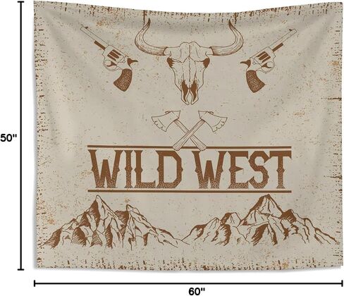 Knibeo Western Cow Buffalo Skull Tapestry, 50x60 Inch, Wall Decor, Bedroom in Kuwait