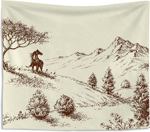 Knibeo Western Cow Buffalo Skull Tapestry, 50x60 Inch, Wall Decor, Bedroom in Kuwait