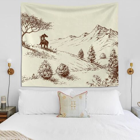 Knibeo Western Cow Buffalo Skull Tapestry, 50x60 Inch, Wall Decor, Bedroom in Kuwait