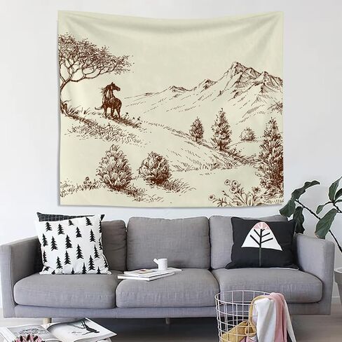 Knibeo Western Cow Buffalo Skull Tapestry, 50x60 Inch, Wall Decor, Bedroom in Kuwait