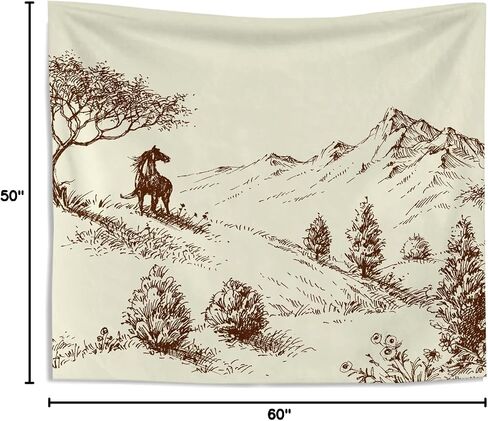 Knibeo Western Cow Buffalo Skull Tapestry, 50x60 Inch, Wall Decor, Bedroom in Kuwait