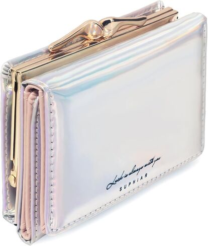 JANKS Small Wallet for Women Mini Laser Card Holder Case Iridescent Holographic Purse with Coin Pocket for Girls Ladies in Saudi Arabia
