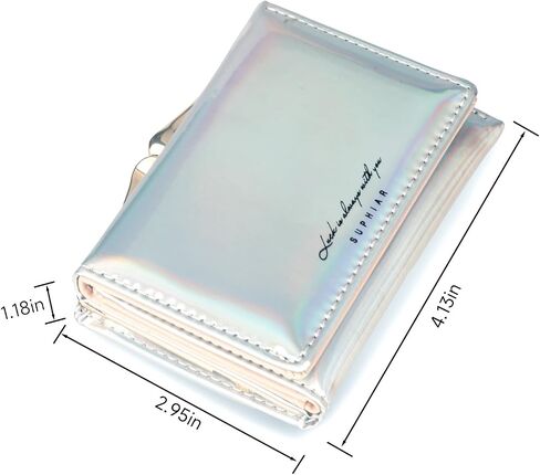 JANKS Small Wallet for Women Mini Laser Card Holder Case Iridescent Holographic Purse with Coin Pocket for Girls Ladies in Saudi Arabia