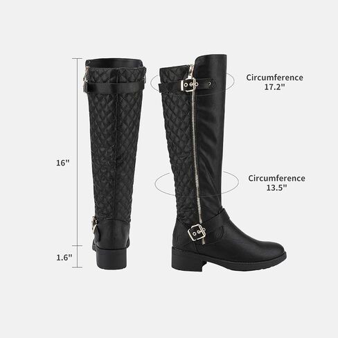 DREAM PAIRS Women's Wide Calf Knee High Boots, Motorcycle Riding Winter Boots, Brown-wide-t, Size 9.5 Turtle-w in Saudi Arabia