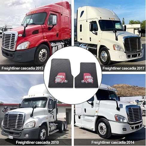 Floor Mat for Freightliner Cascadia 2008-2017 Set Rubber All-Weather Black Updated Non-Slip Semi Truck Accessories Right Passenger&Left Driver Side in Saudi Arabia