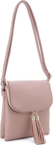 Isabelle Women's Multi Compartment Magnetic Closure Flap Crossbody with Tassel Zipper in Saudi Arabia
